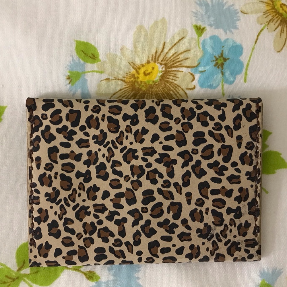 Handmade Leopard Print Handcrafted Wallet Cardholder - Picture 5 of 5